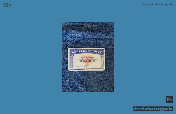 USA SSN Photolook blauer Textilhintergrund Beispielvorschau